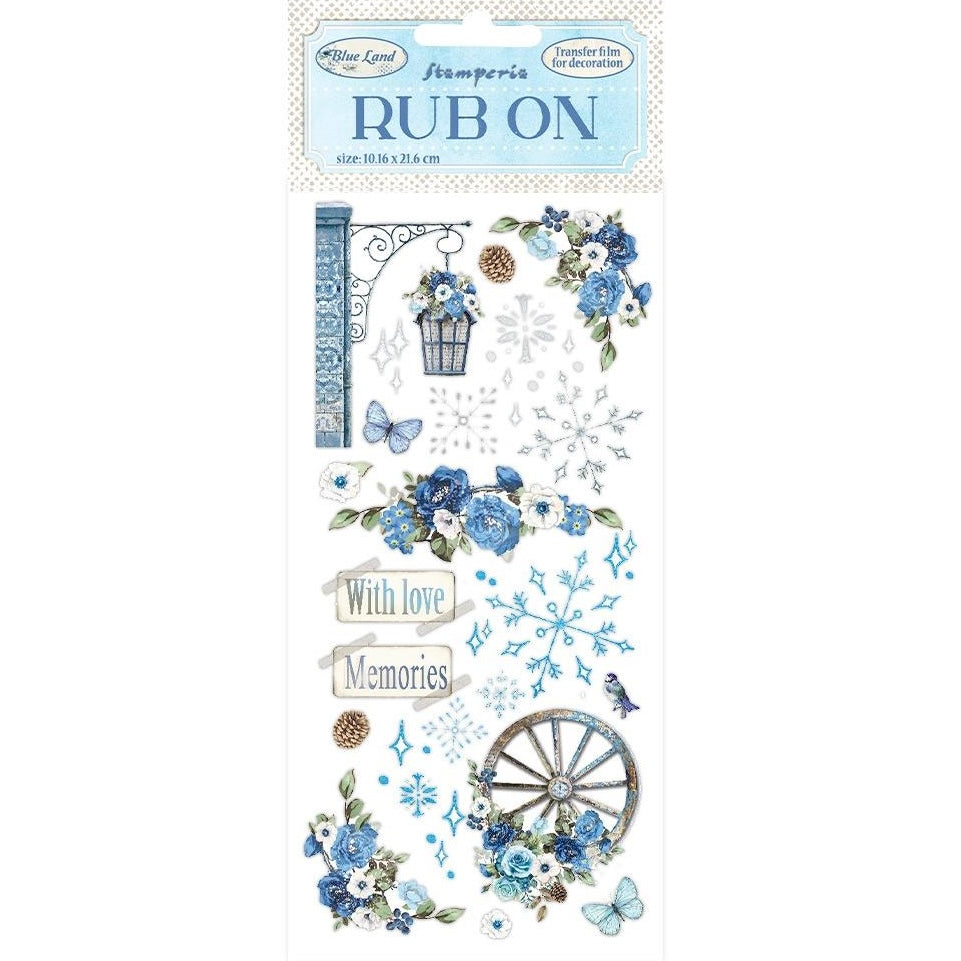 Stamperia Blue Land Rub-On